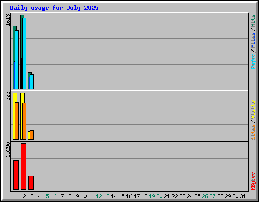 Daily usage for July 2025