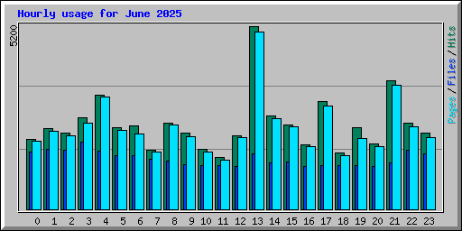 Hourly usage for June 2025