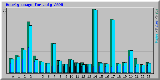 Hourly usage for July 2025