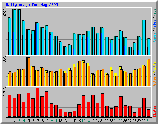 Daily usage for May 2025